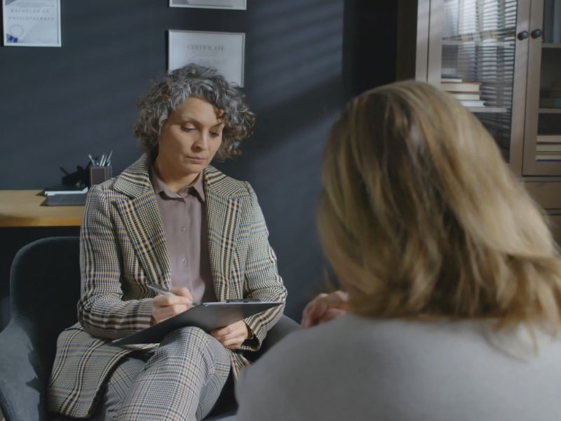 Žena na sesiji kod psihoterapeuta