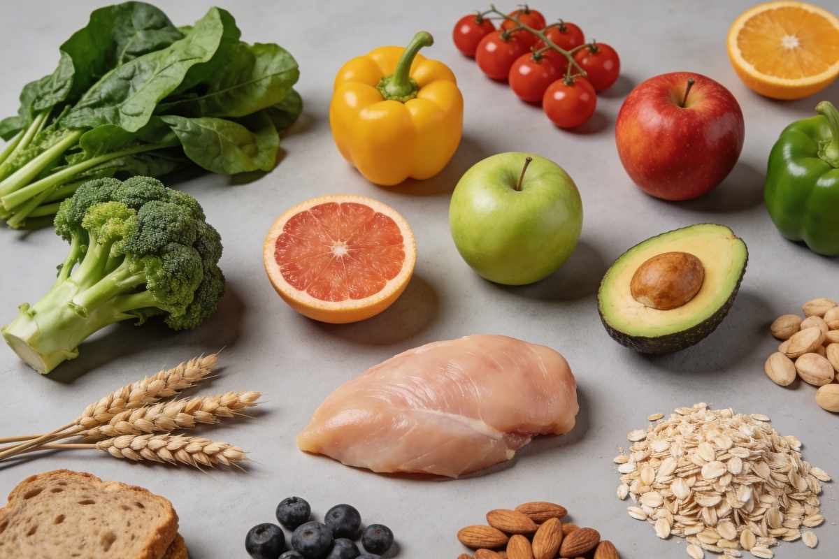 Raznovrsne namirnice bogate vitaminima, mineralima, proteinima i zdravim mastima za podršku imunitetu.